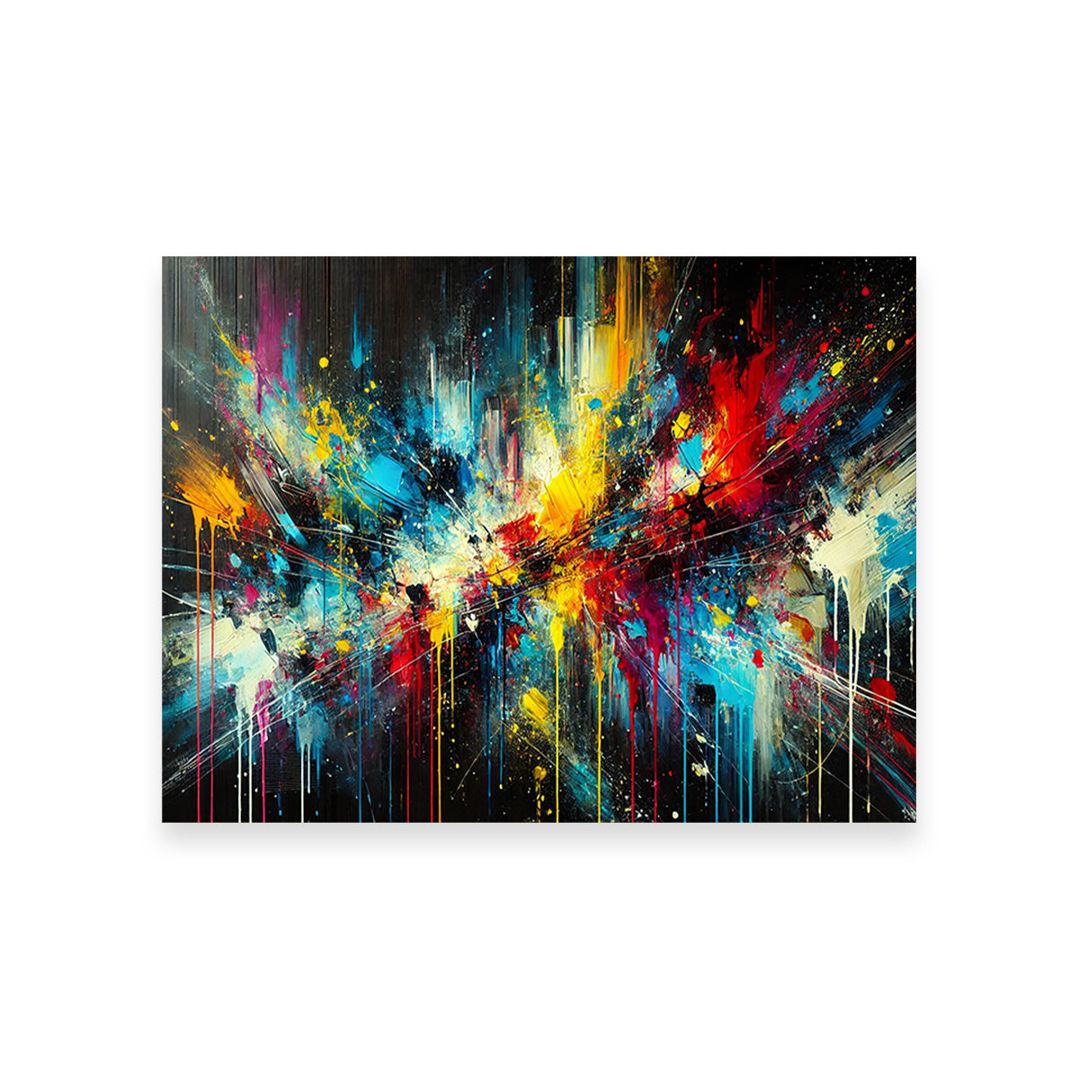 Brush Stroke and Splashes Dark Wall Art