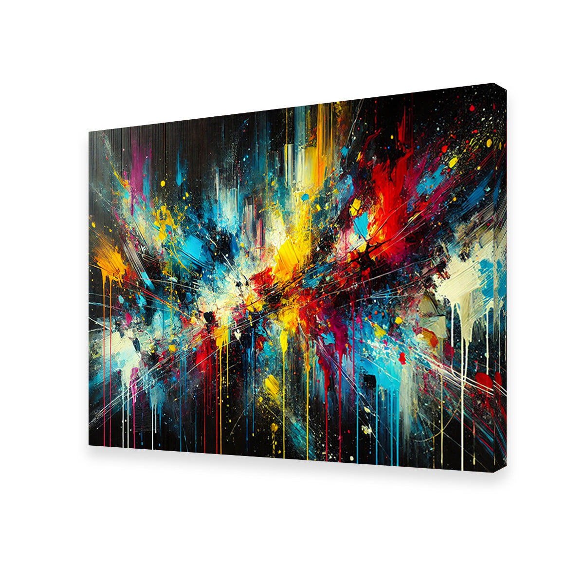 Brush Stroke and Splashes Dark Wall Art