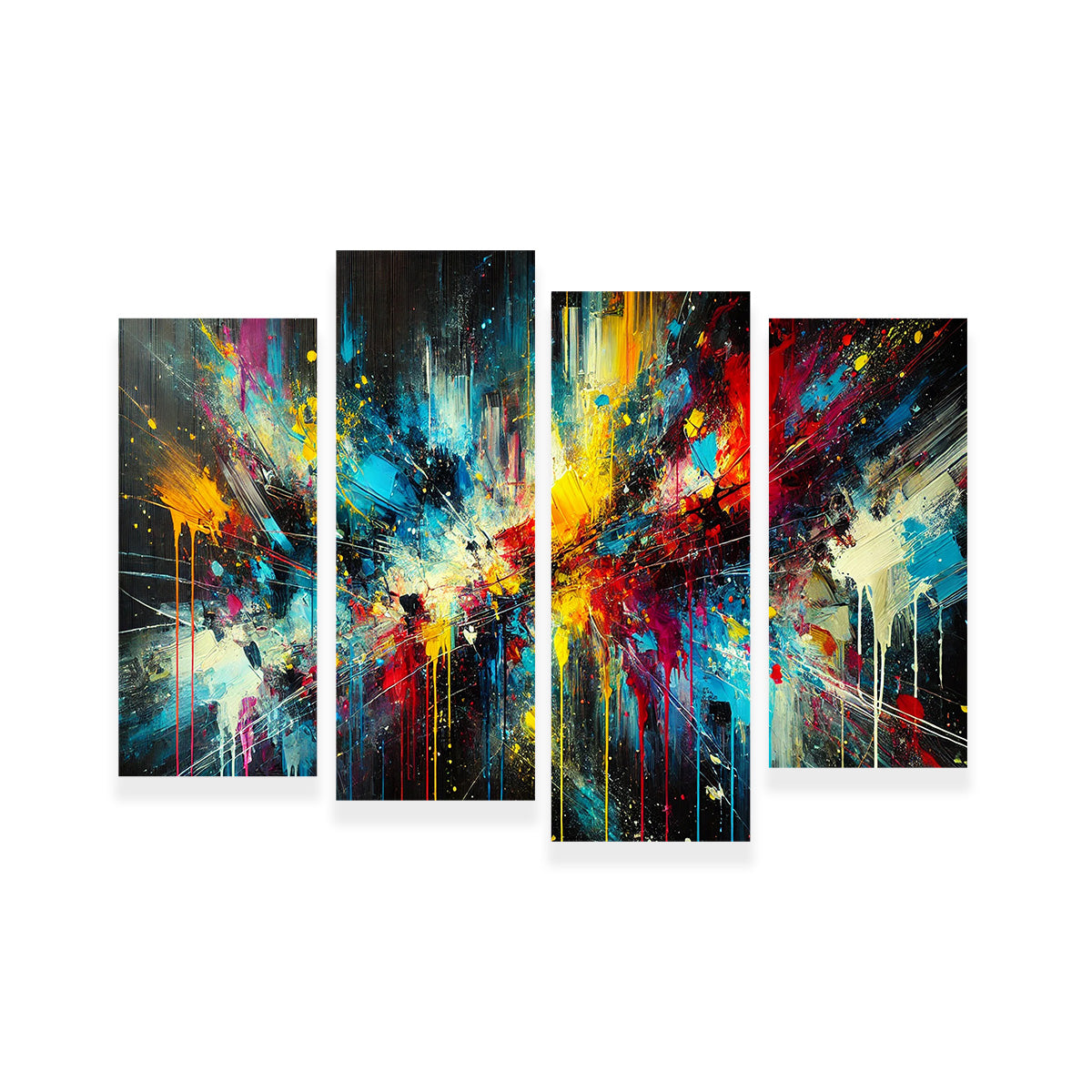 Brush Stroke and Splashes Dark Wall Art