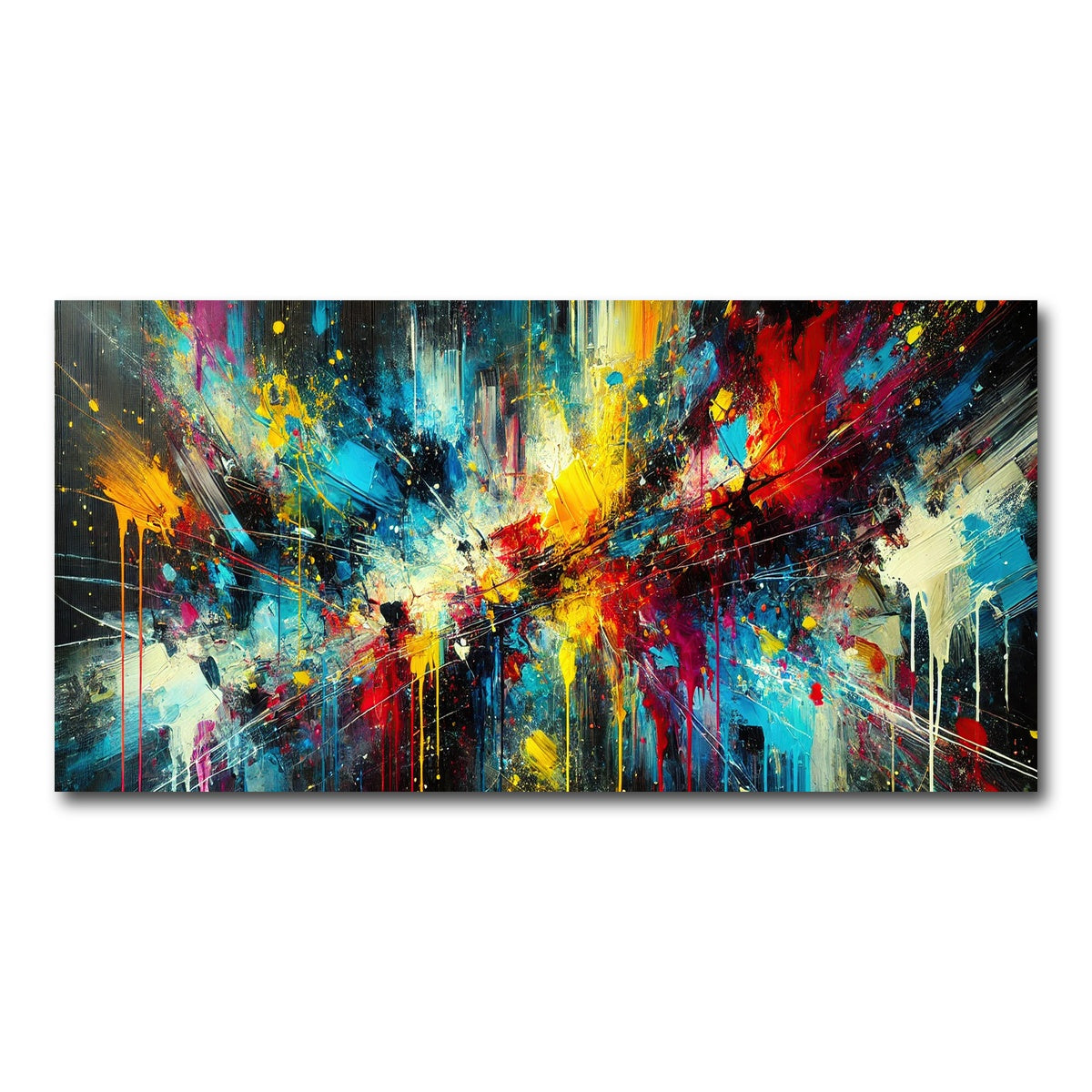 AUTO-MOCKUP WHITE | Brush Stroke and Splashes Dark | 1 Piece | Gallery Wrap Canvas | group=2x1