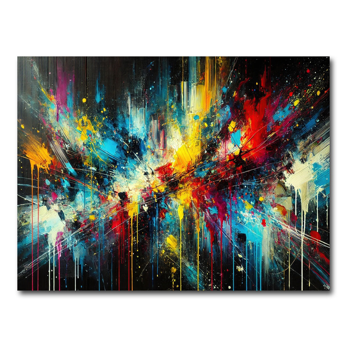 AUTO-MOCKUP WHITE | Brush Stroke and Splashes Dark | 1 Piece | Gallery Wrap Canvas | group=4x3