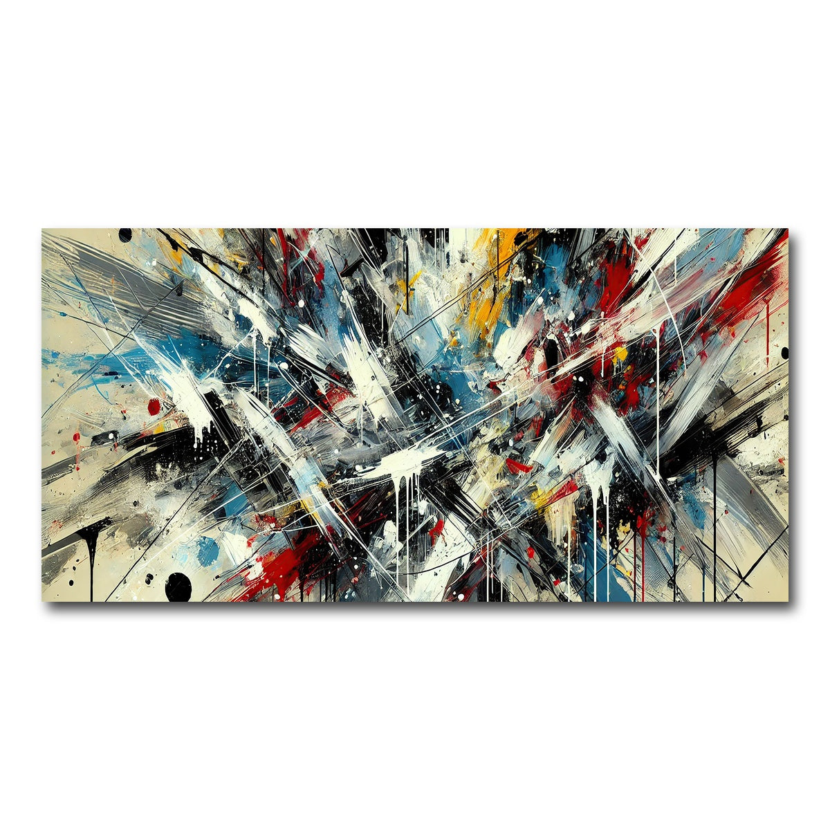 AUTO-MOCKUP WHITE | Brush Stroke and Splashes | 1 Piece | Gallery Wrap Canvas | group=2x1