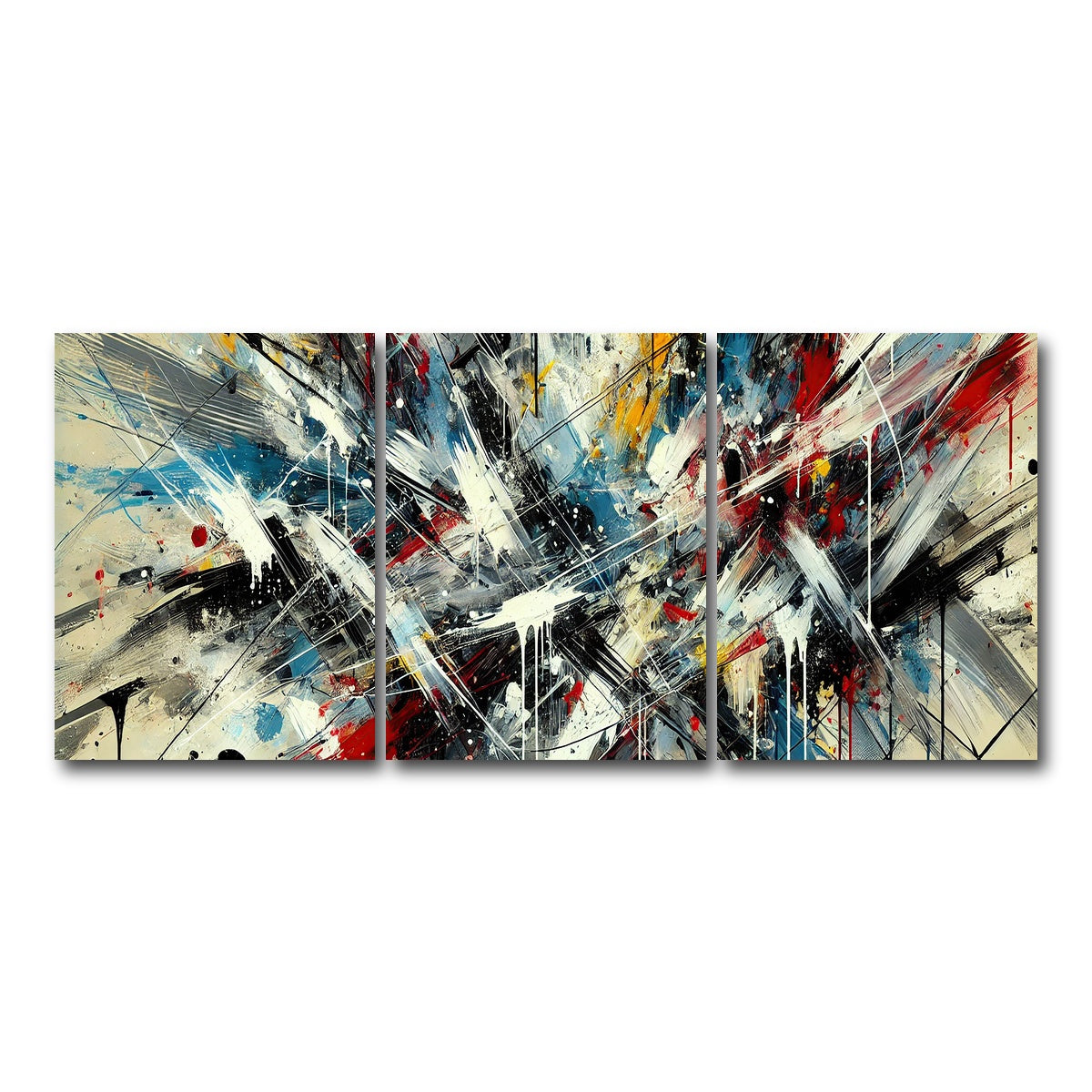 AUTO-MOCKUP WHITE | Brush Stroke and Splashes | 3 Piece | Gallery Wrap Canvas | group=18x24
