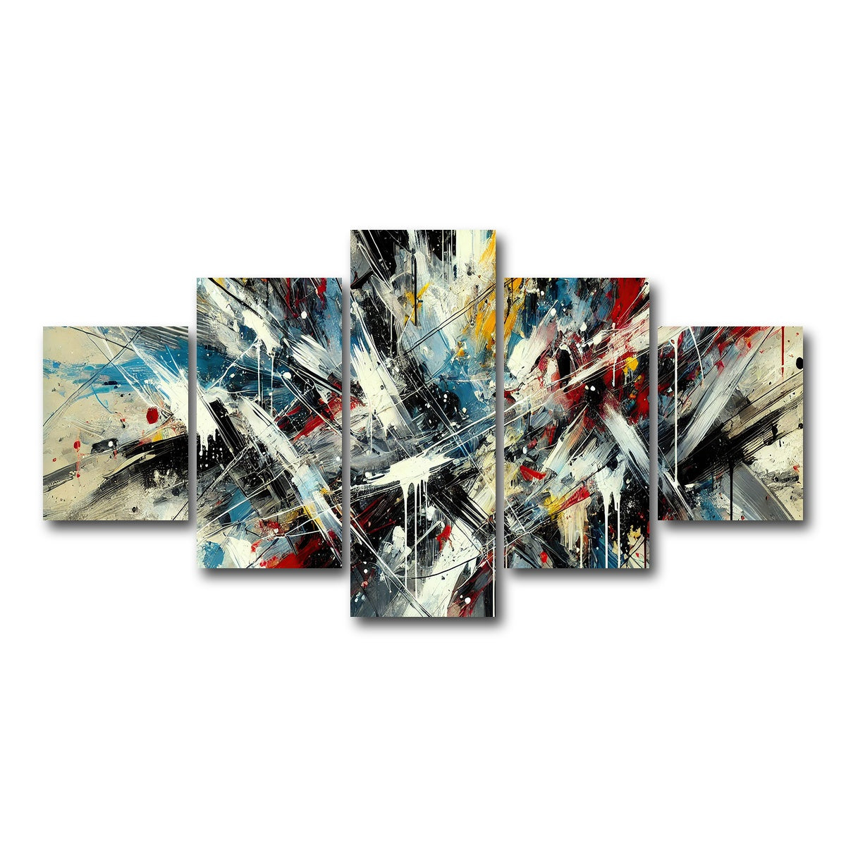 AUTO-MOCKUP WHITE | Brush Stroke and Splashes | 5 Piece | Gallery Wrap Canvas | group=5_short