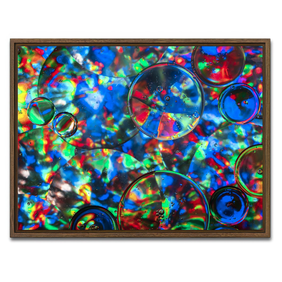 AUTO-MOCKUP WHITE | Bubbles | 1 Piece | Walnut Framed Canvas | group=4x3