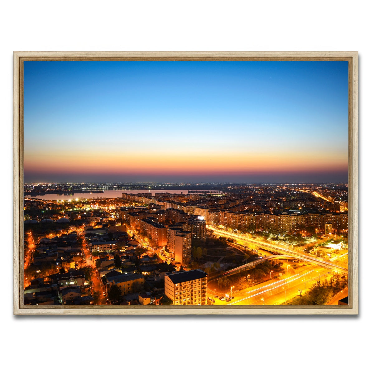 AUTO-MOCKUP WHITE | Bucharest Lights | 1 Piece | Natural Framed Canvas | group=4x3