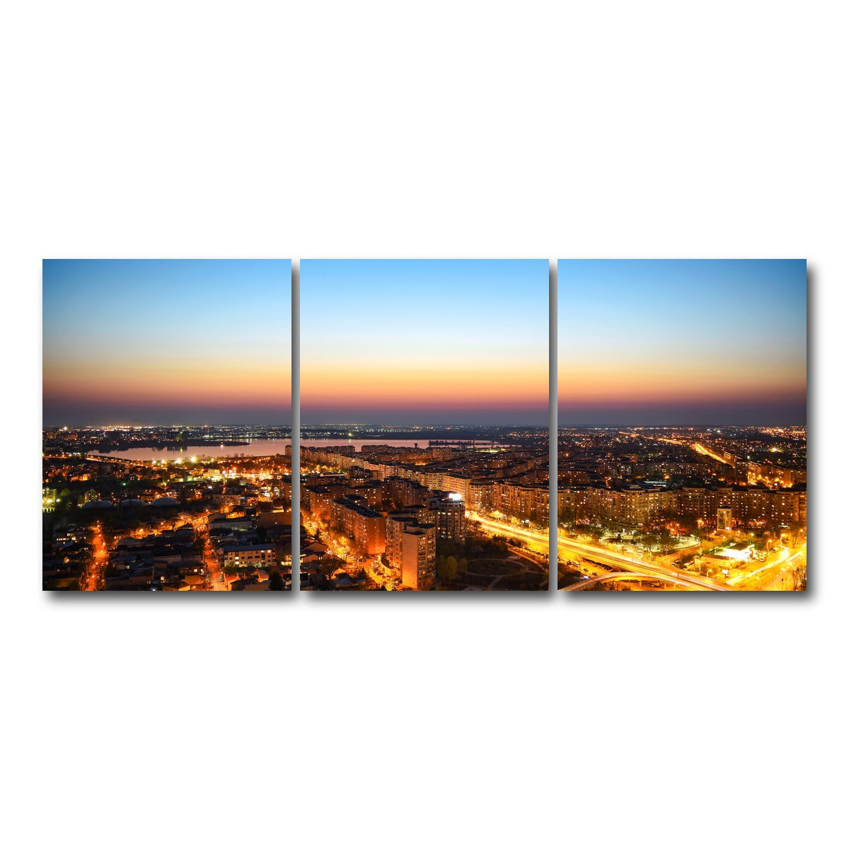 AUTO-MOCKUP WHITE | Bucharest Lights | 3 Piece | Gallery Wrap Canvas | group=18x24