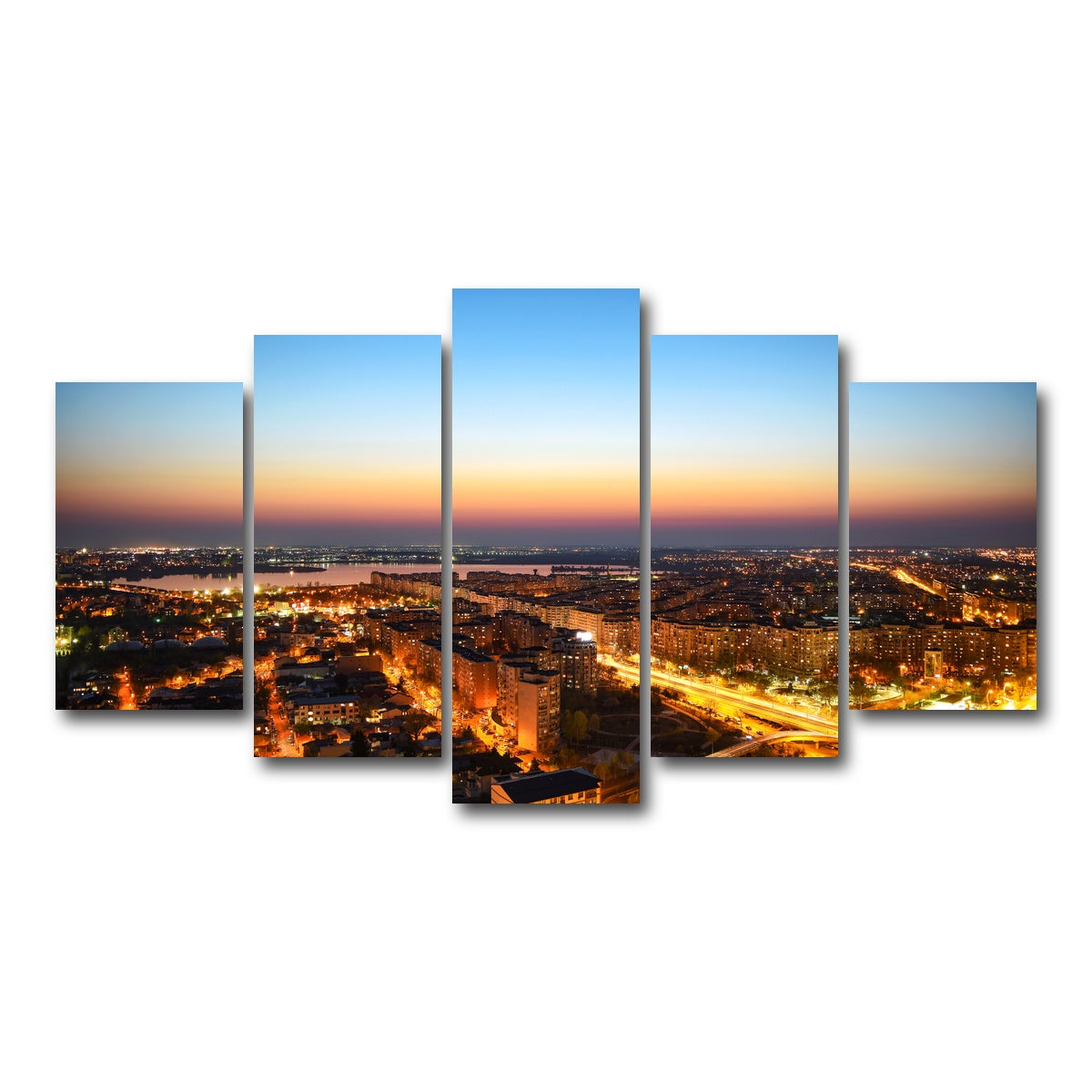 AUTO-MOCKUP WHITE | Bucharest Lights | 5 Piece | Gallery Wrap Canvas | group=5_normal