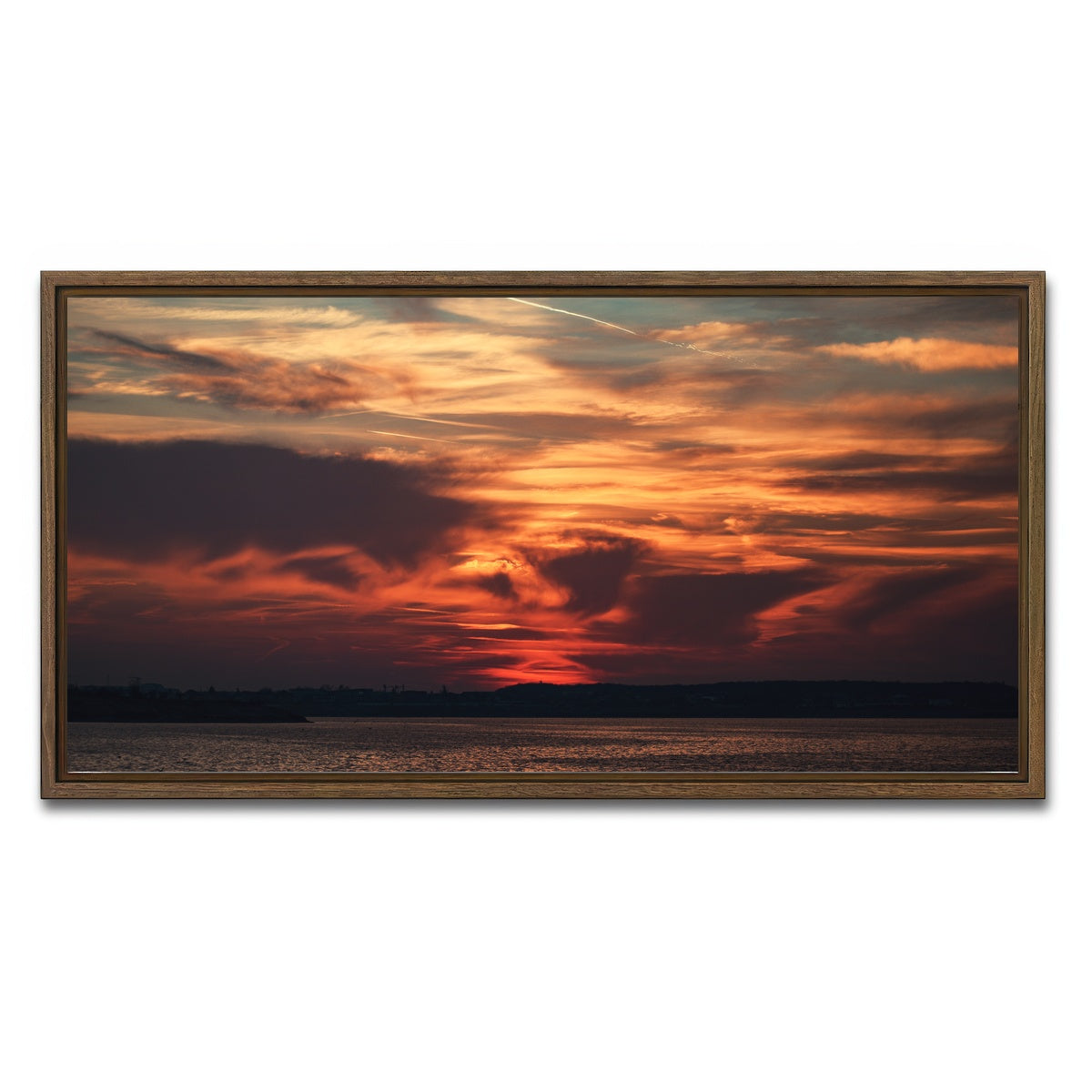 AUTO-MOCKUP WHITE | Bucharest Sunset 10 | 1 Piece | Walnut Framed Canvas | group=2x1