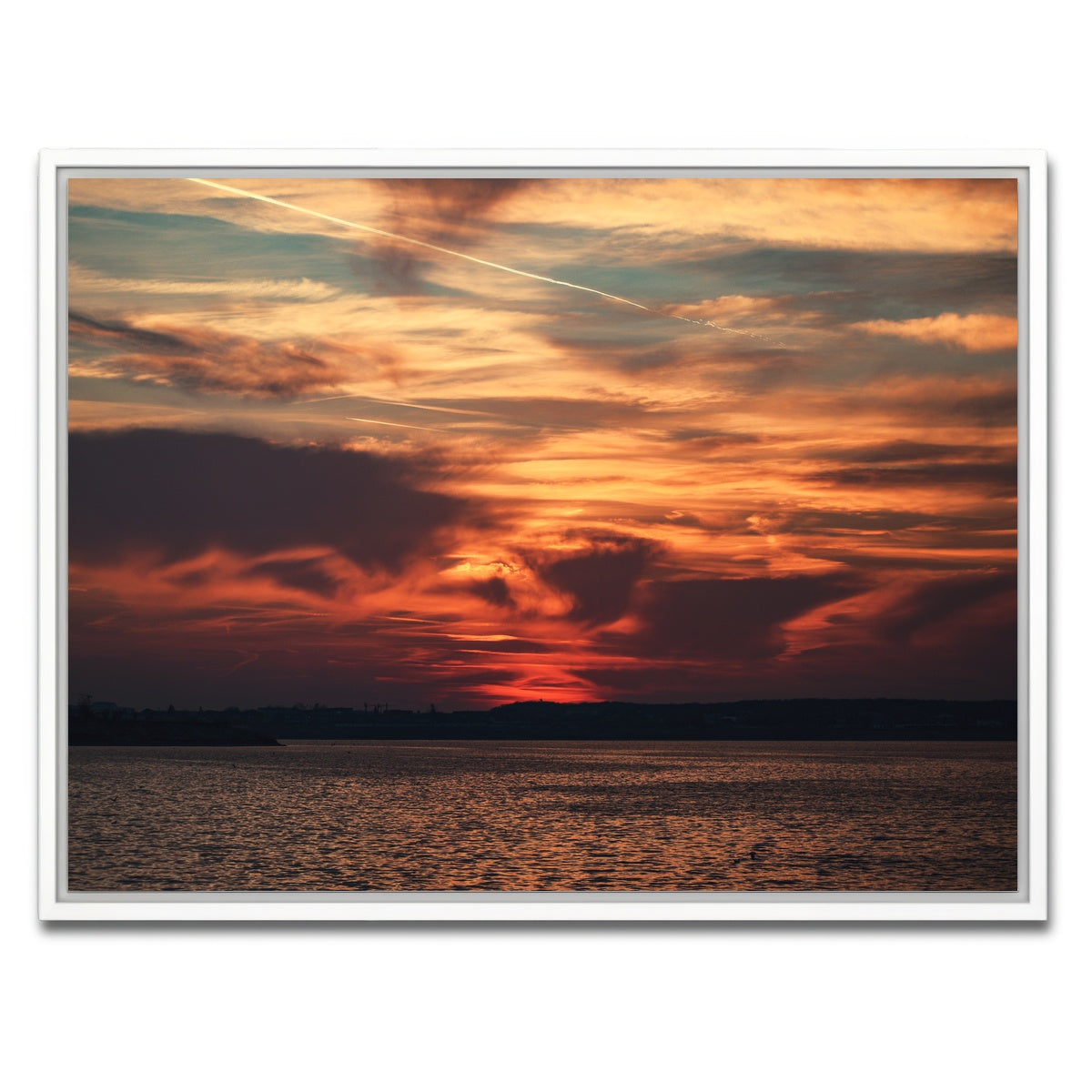 AUTO-MOCKUP WHITE | Bucharest Sunset 10 | 1 Piece | White Framed Canvas | group=4x3