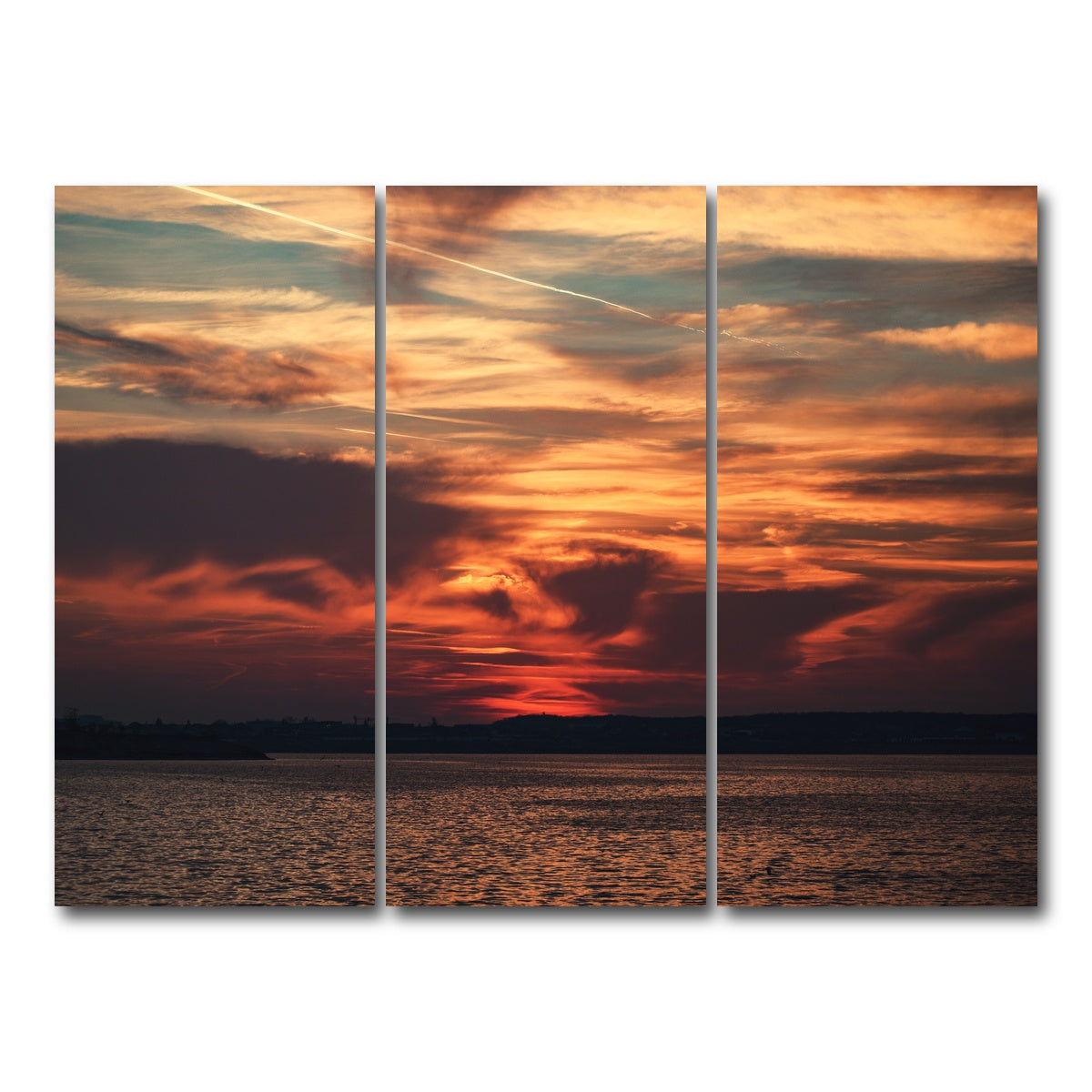 AUTO-MOCKUP WHITE | Bucharest Sunset 10 | 3 Piece | Gallery Wrap Canvas | group=8x18