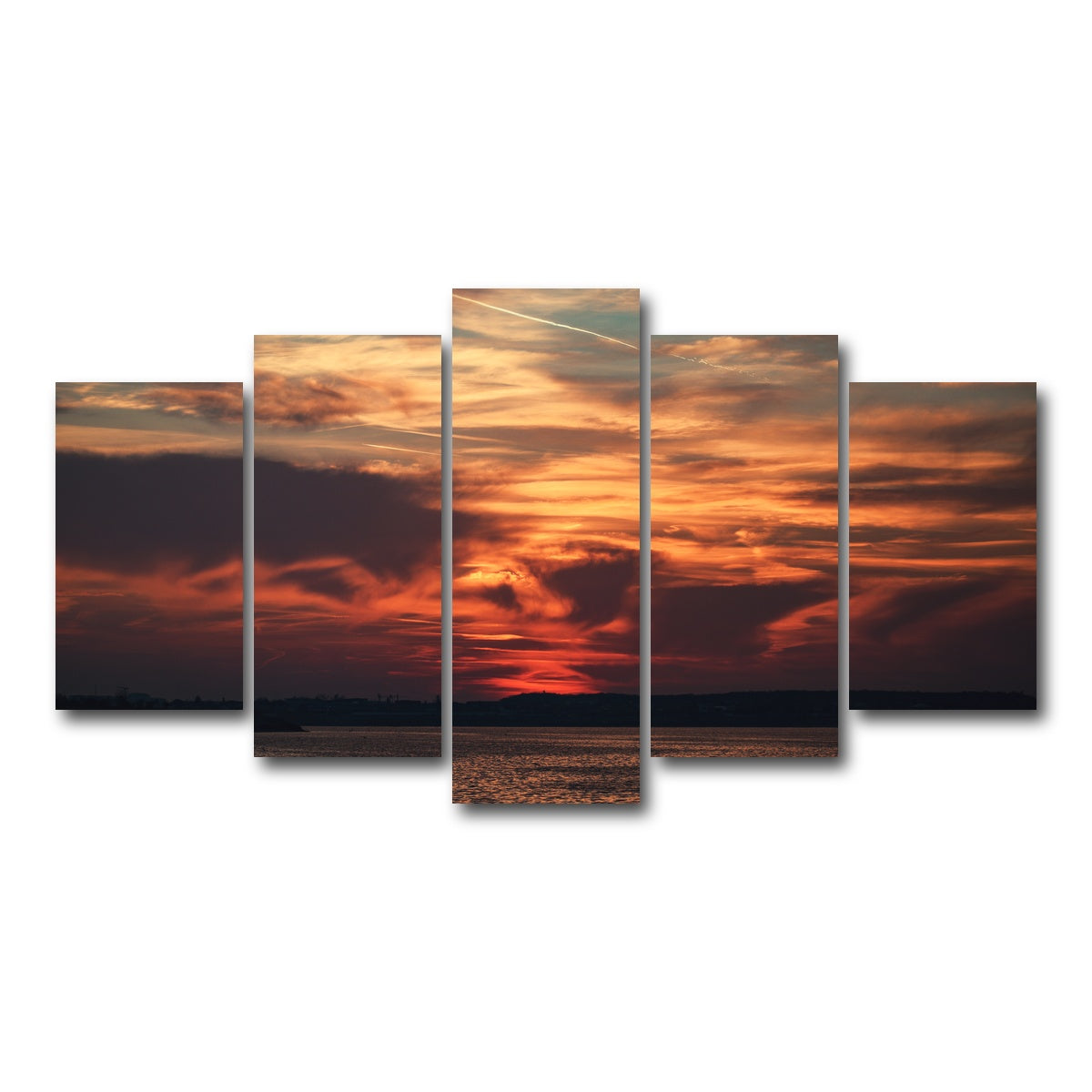 AUTO-MOCKUP WHITE | Bucharest Sunset 10 | 5 Piece | Gallery Wrap Canvas | group=5_normal