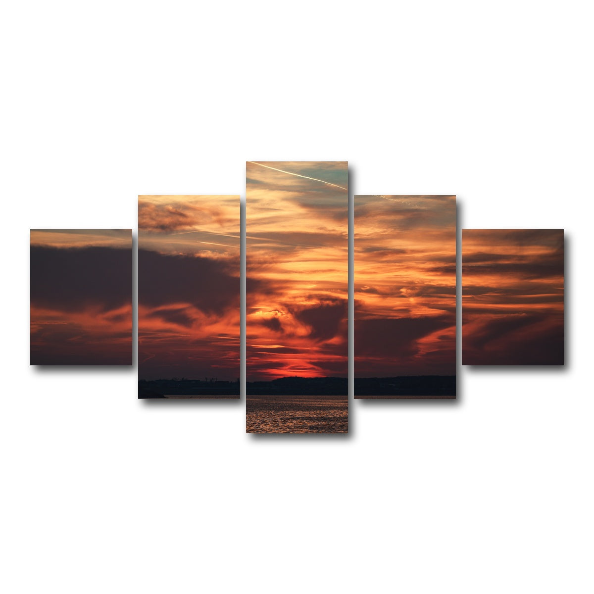 AUTO-MOCKUP WHITE | Bucharest Sunset 10 | 5 Piece | Gallery Wrap Canvas | group=5_short