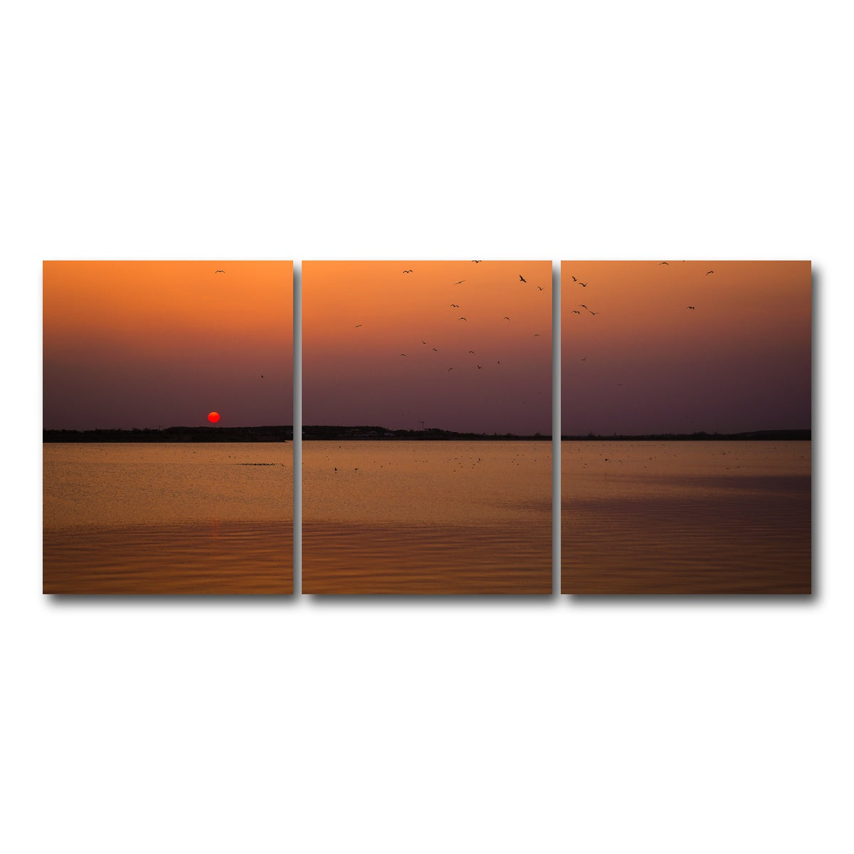 AUTO-MOCKUP WHITE | Bucharest Sunset 11 | 3 Piece | Gallery Wrap Canvas | group=18x24