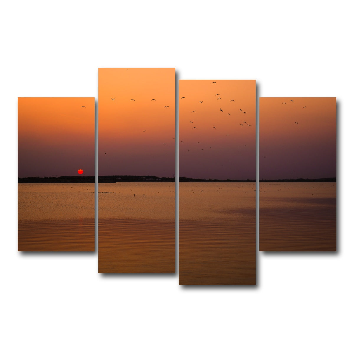 AUTO-MOCKUP WHITE | Bucharest Sunset 11 | 4 Piece | Gallery Wrap Canvas | group=4_short