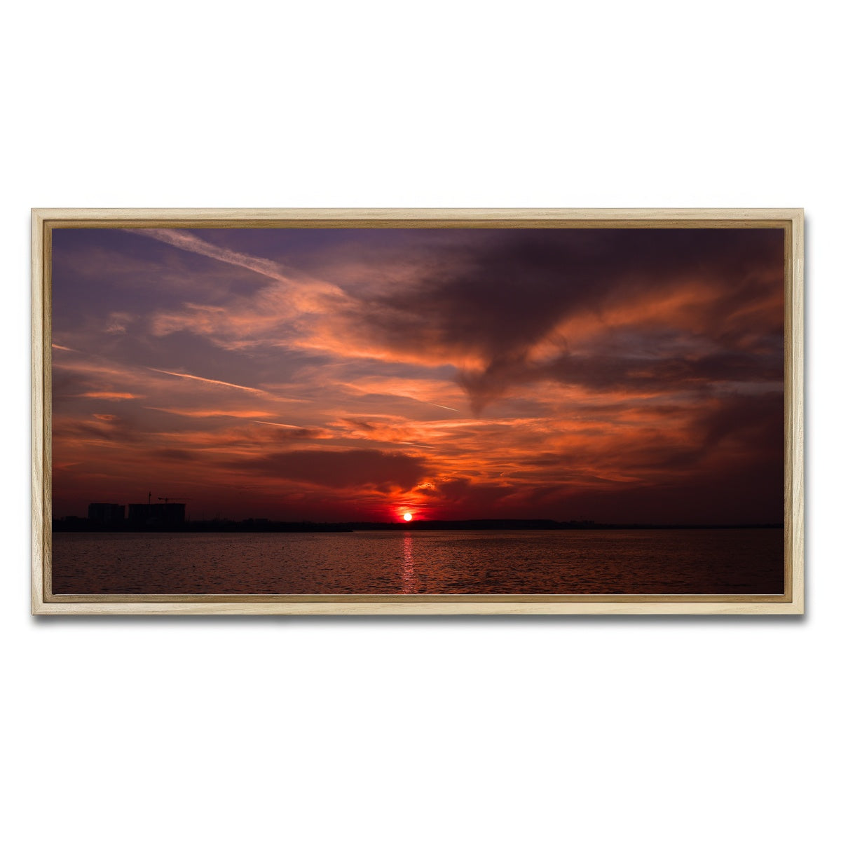 AUTO-MOCKUP WHITE | Bucharest Sunset 1 | 1 Piece | Natural Framed Canvas | group=2x1