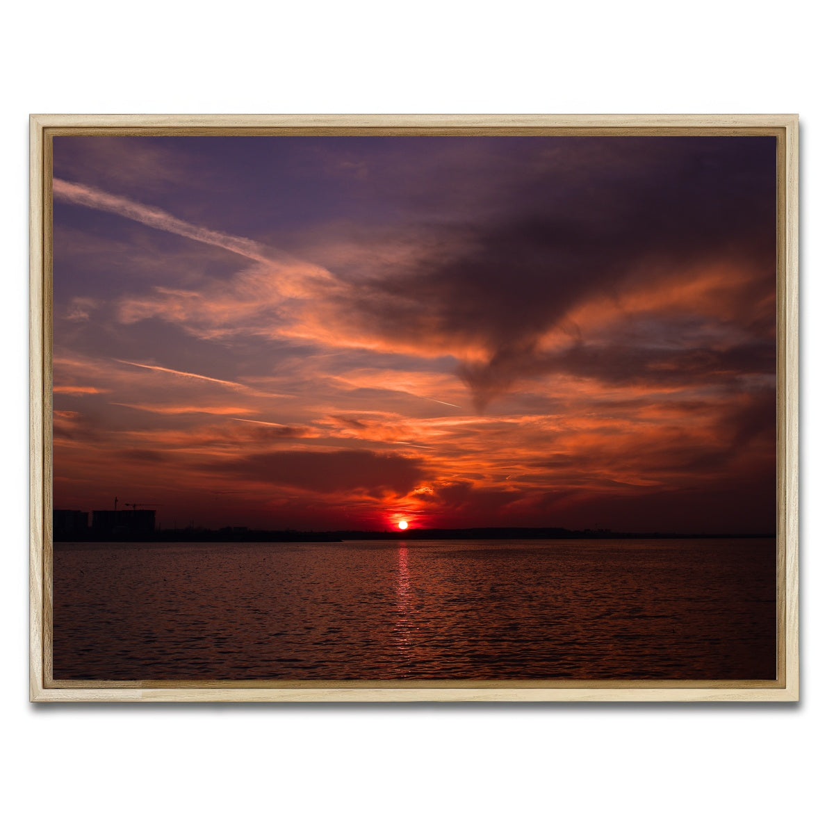 AUTO-MOCKUP WHITE | Bucharest Sunset 1 | 1 Piece | Natural Framed Canvas | group=4x3