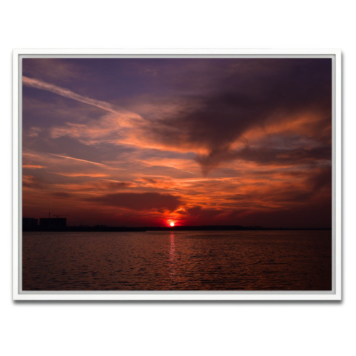 AUTO-MOCKUP WHITE | Bucharest Sunset 1 | 1 Piece | White Framed Canvas | group=4x3