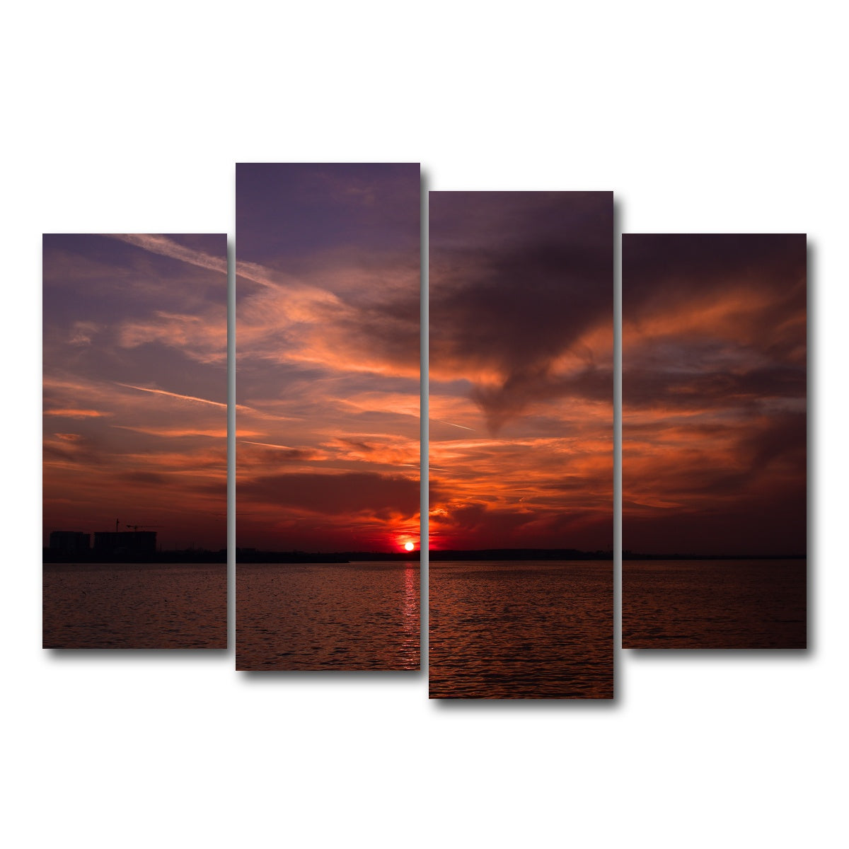AUTO-MOCKUP WHITE | Bucharest Sunset 1 | 4 Piece | Gallery Wrap Canvas | group=4_normal