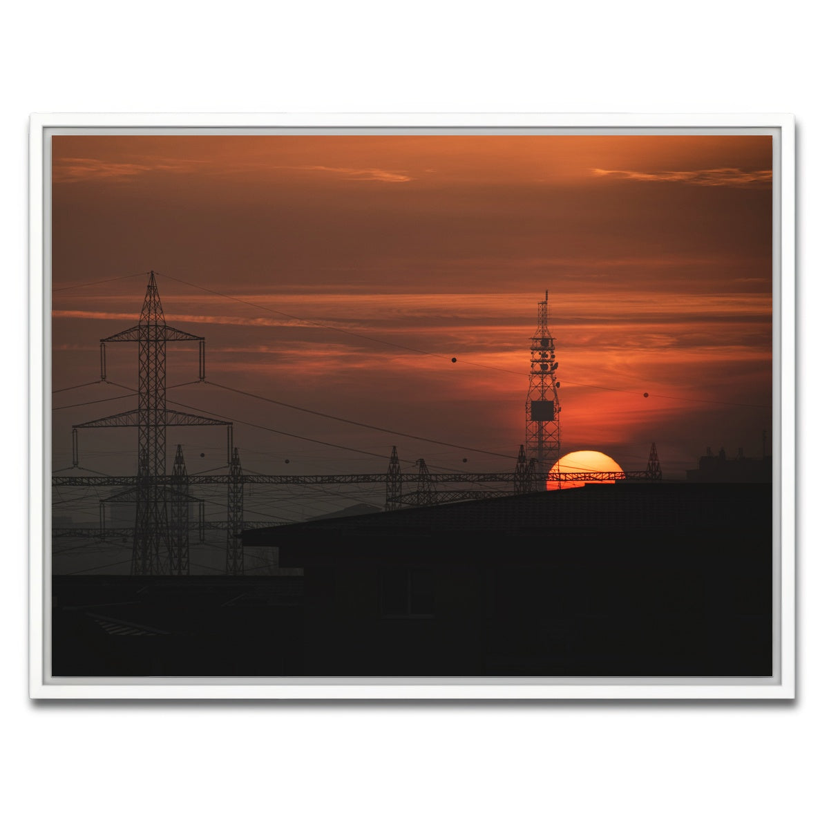 AUTO-MOCKUP WHITE | Bucharest Sunset 2 | 1 Piece | White Framed Canvas | group=4x3