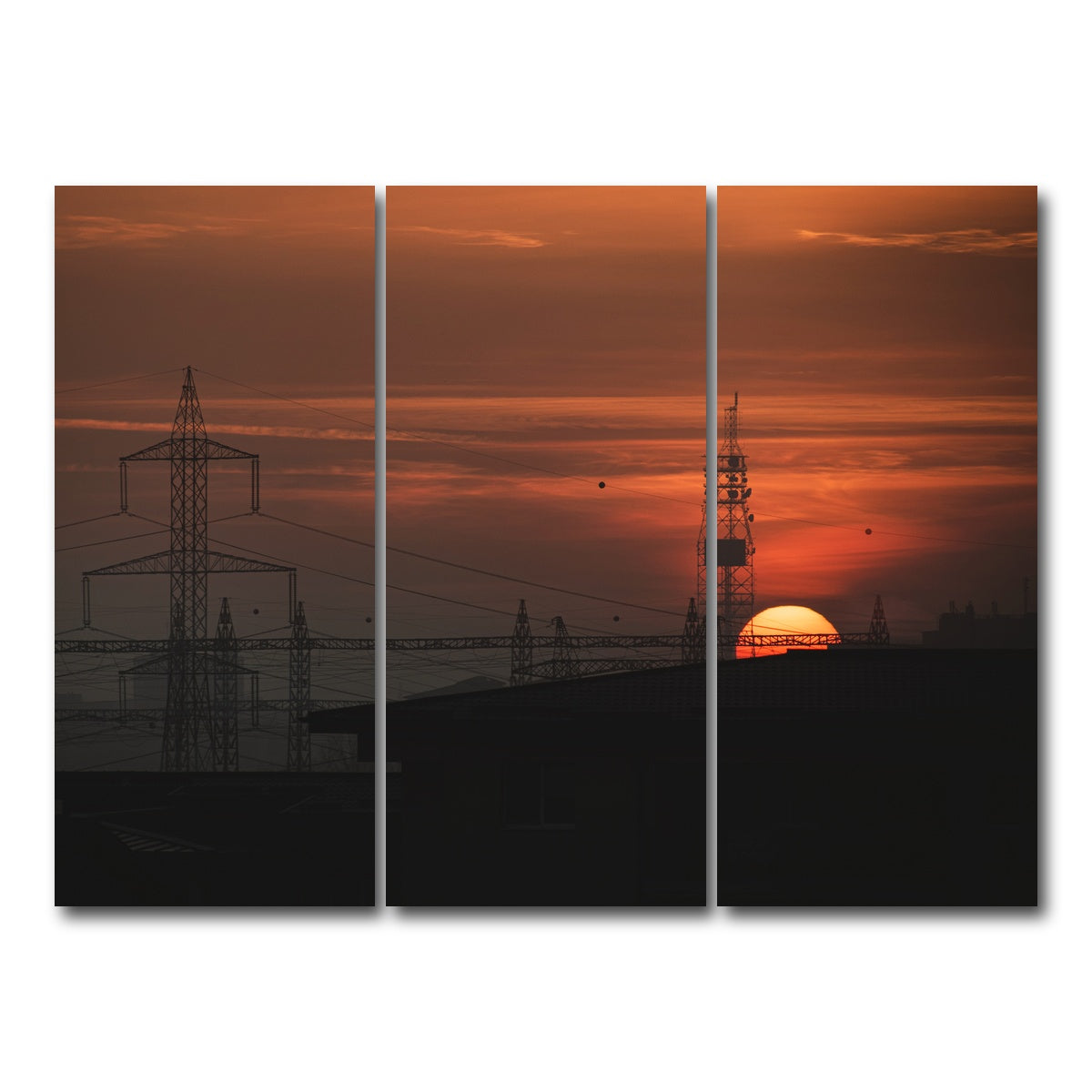 AUTO-MOCKUP WHITE | Bucharest Sunset 2 | 3 Piece | Gallery Wrap Canvas | group=8x18