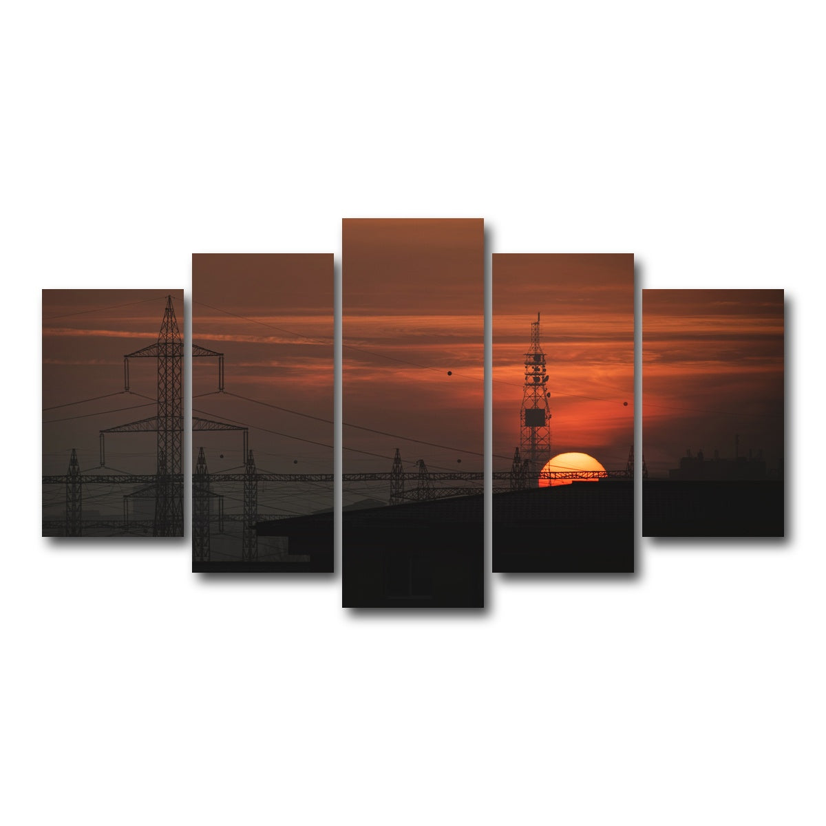 AUTO-MOCKUP WHITE | Bucharest Sunset 2 | 5 Piece | Gallery Wrap Canvas | group=5_normal