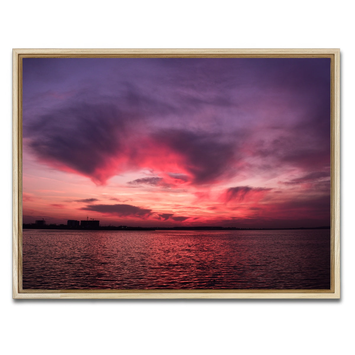 AUTO-MOCKUP WHITE | Bucharest Sunset 5 | 1 Piece | Natural Framed Canvas | group=4x3