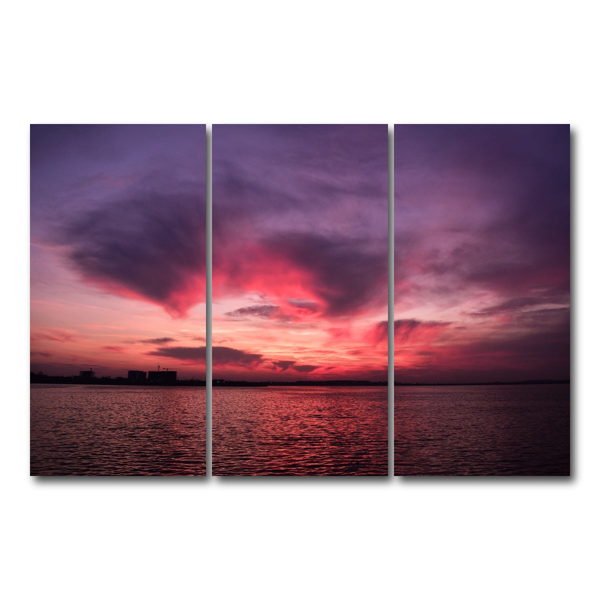 AUTO-MOCKUP WHITE | Bucharest Sunset 5 | 3 Piece | Gallery Wrap Canvas | group=12x24