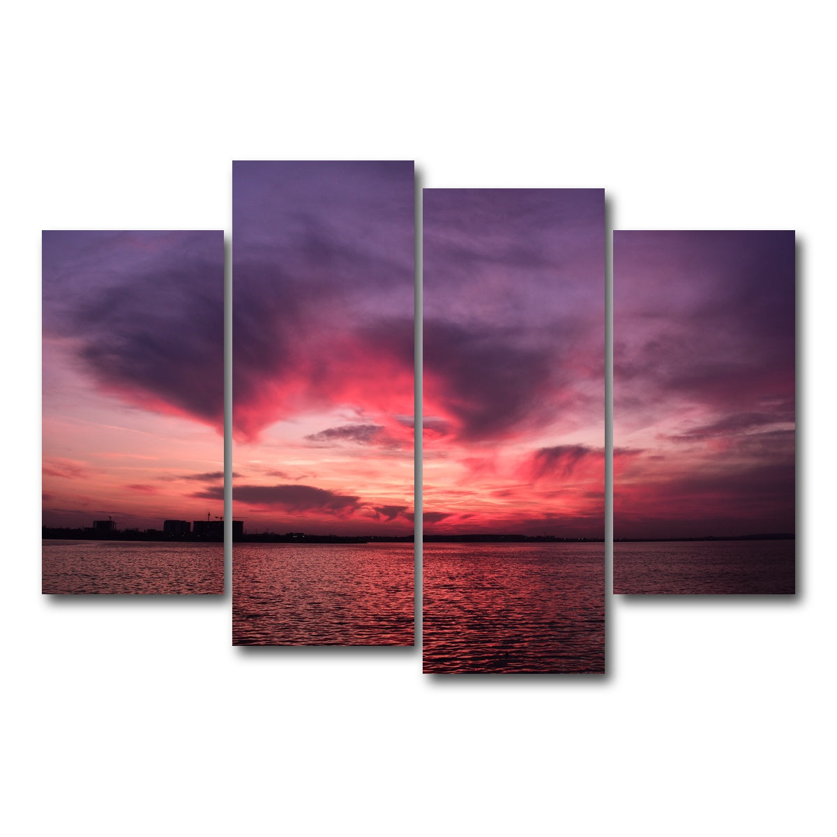 AUTO-MOCKUP WHITE | Bucharest Sunset 5 | 4 Piece | Gallery Wrap Canvas | group=4_short