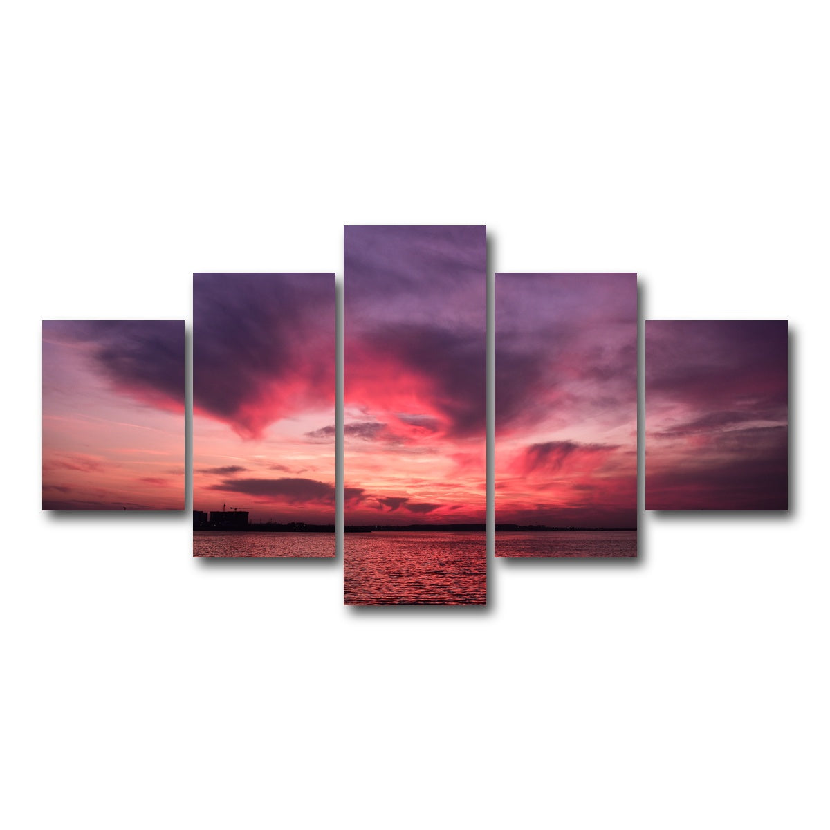 AUTO-MOCKUP WHITE | Bucharest Sunset 5 | 5 Piece | Gallery Wrap Canvas | group=5_short