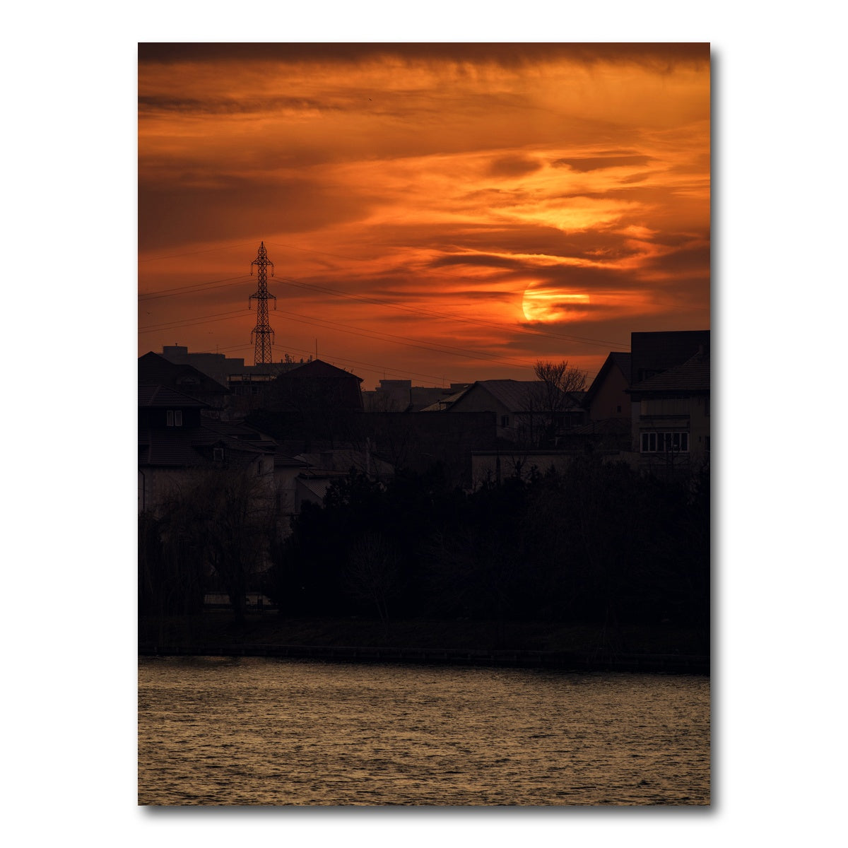 AUTO-MOCKUP WHITE | Bucharest Sunset 6 | 1 Piece | Gallery Wrap Canvas | group=3x4