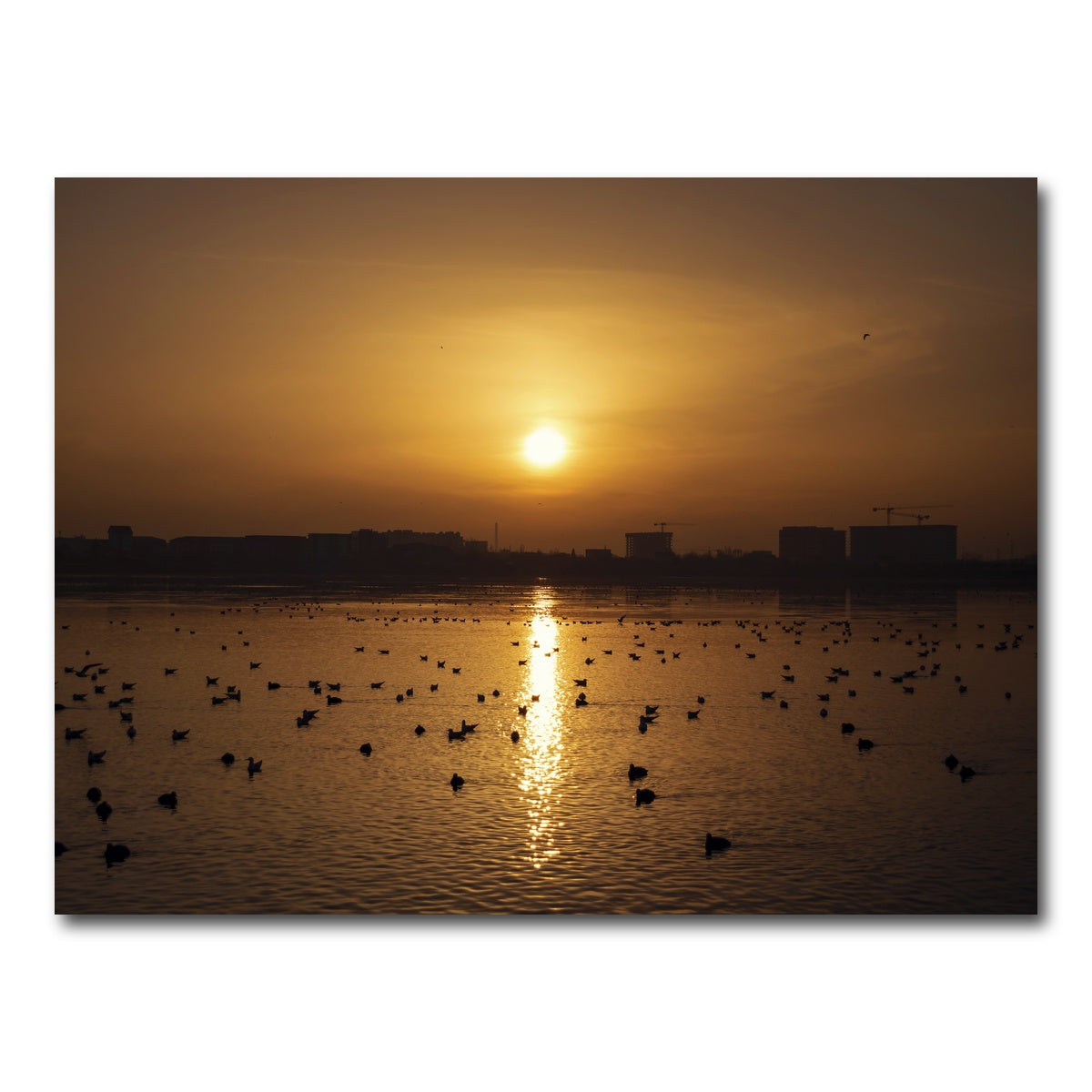 AUTO-MOCKUP WHITE | Bucharest Sunset 7 | 1 Piece | Gallery Wrap Canvas | group=4x3