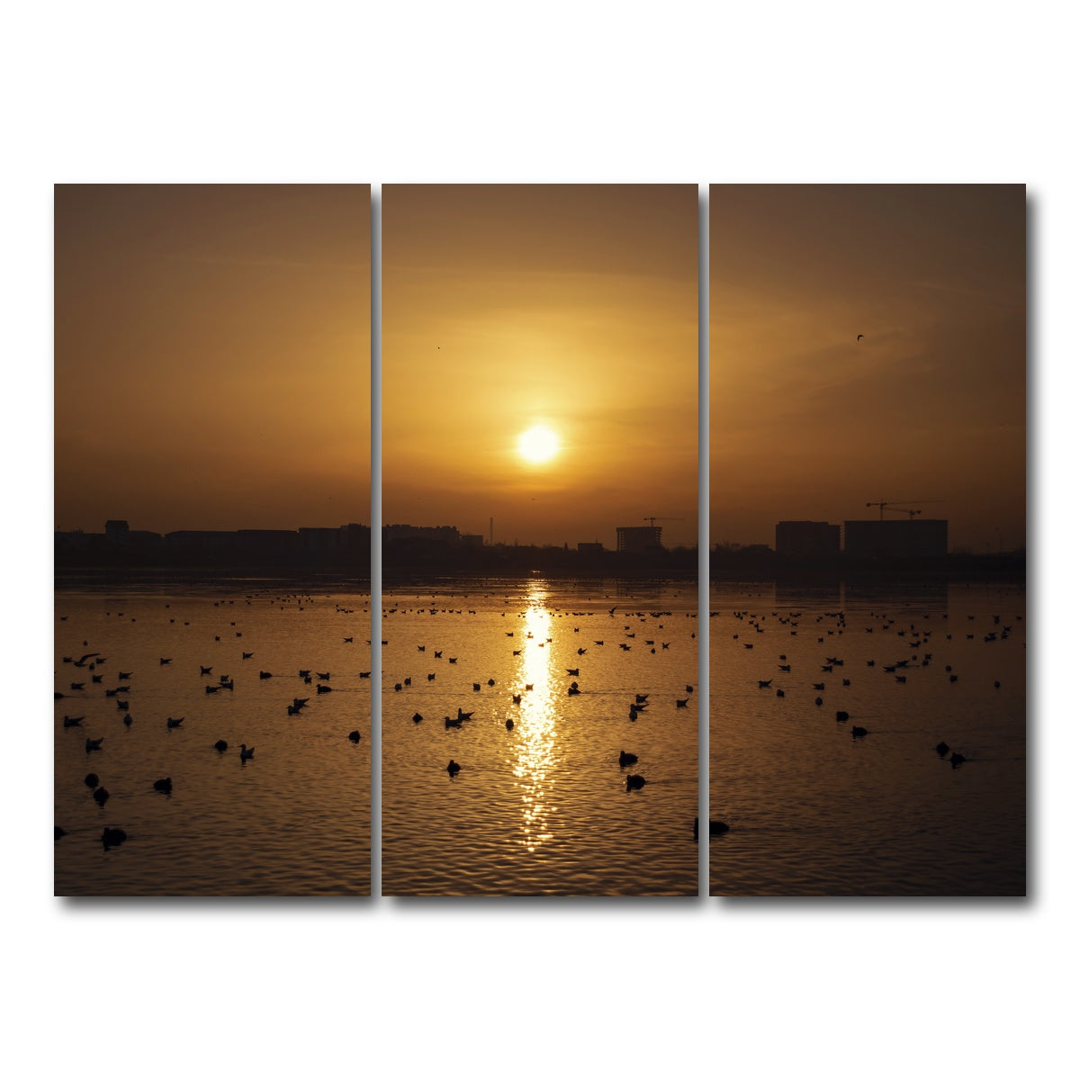 AUTO-MOCKUP WHITE | Bucharest Sunset 7 | 3 Piece | Gallery Wrap Canvas | group=8x18