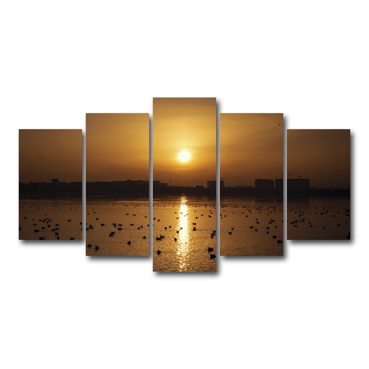 AUTO-MOCKUP WHITE | Bucharest Sunset 7 | 5 Piece | Gallery Wrap Canvas | group=5_normal