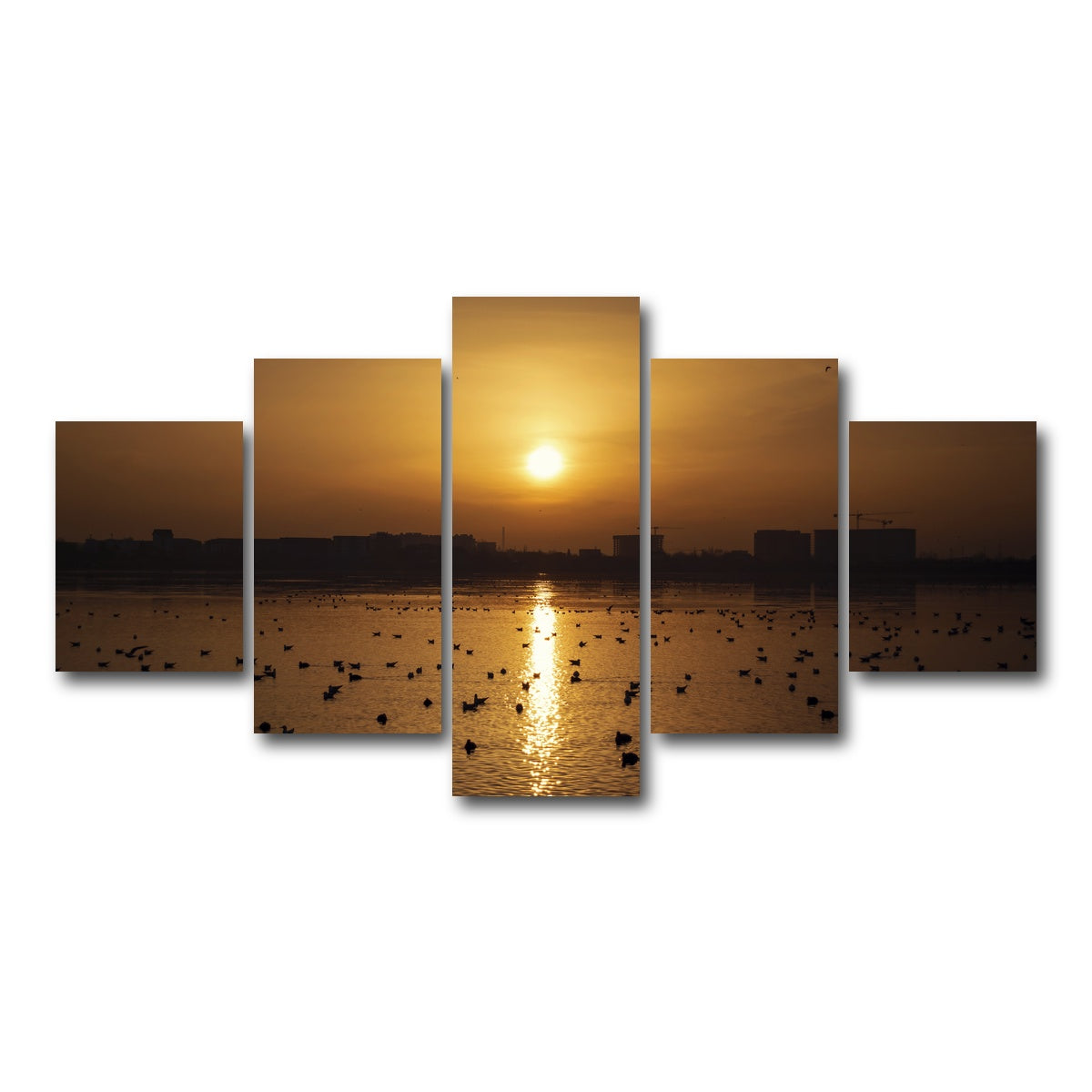 AUTO-MOCKUP WHITE | Bucharest Sunset 7 | 5 Piece | Gallery Wrap Canvas | group=5_short