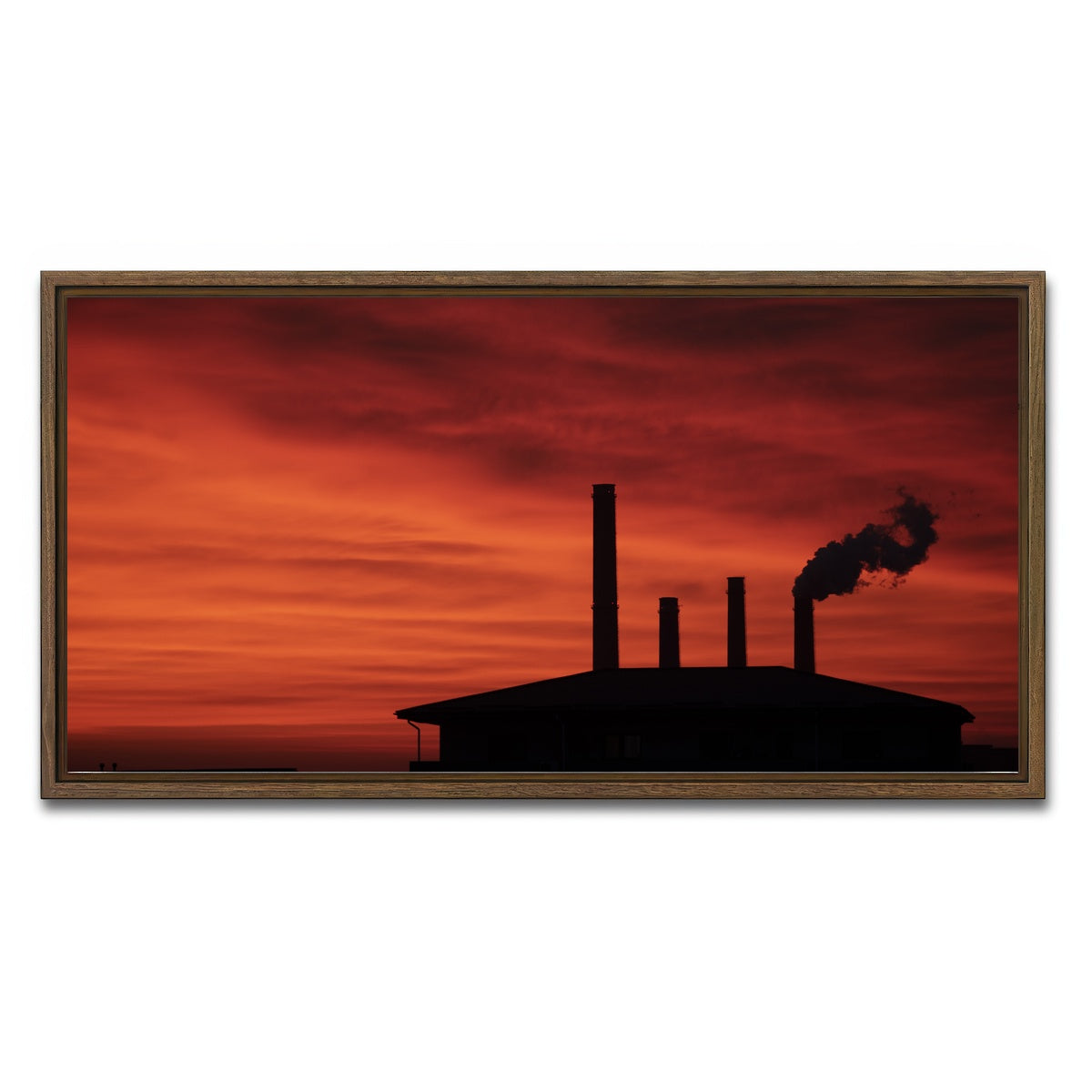 AUTO-MOCKUP WHITE | Bucharest Sunset 8 | 1 Piece | Walnut Framed Canvas | group=2x1