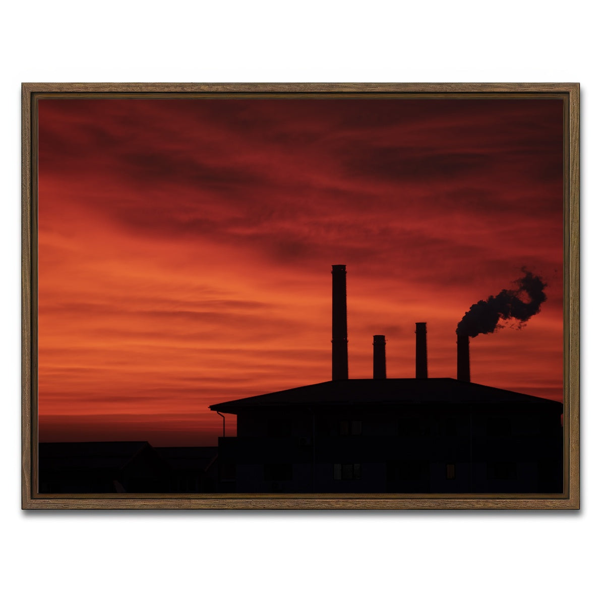 AUTO-MOCKUP WHITE | Bucharest Sunset 8 | 1 Piece | Walnut Framed Canvas | group=4x3