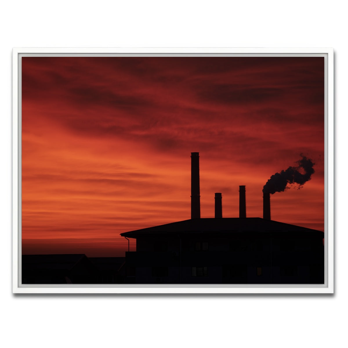 AUTO-MOCKUP WHITE | Bucharest Sunset 8 | 1 Piece | White Framed Canvas | group=4x3