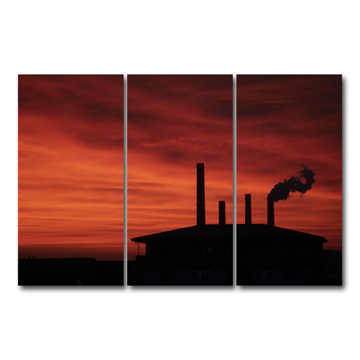 AUTO-MOCKUP WHITE | Bucharest Sunset 8 | 3 Piece | Gallery Wrap Canvas | group=12x24