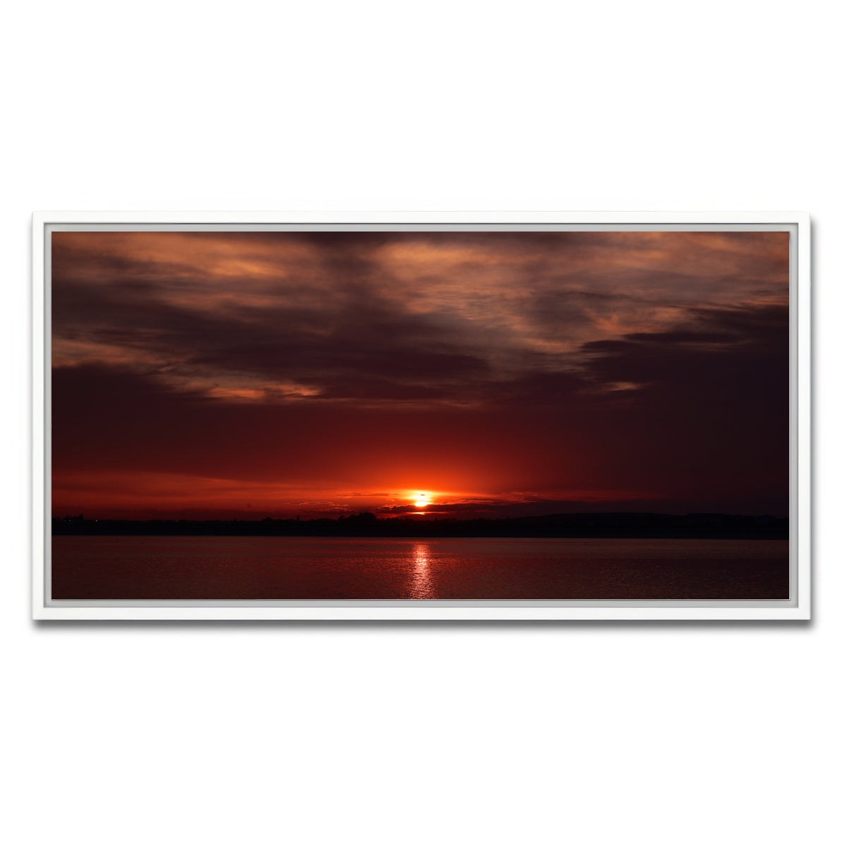 AUTO-MOCKUP WHITE | Bucharest Sunset 9 | 1 Piece | White Framed Canvas | group=2x1