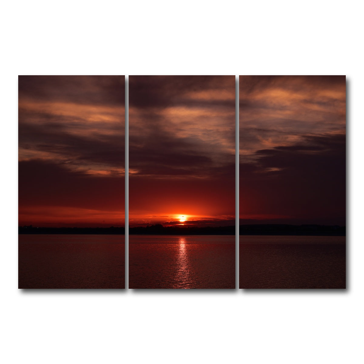 AUTO-MOCKUP WHITE | Bucharest Sunset 9 | 3 Piece | Gallery Wrap Canvas | group=12x24