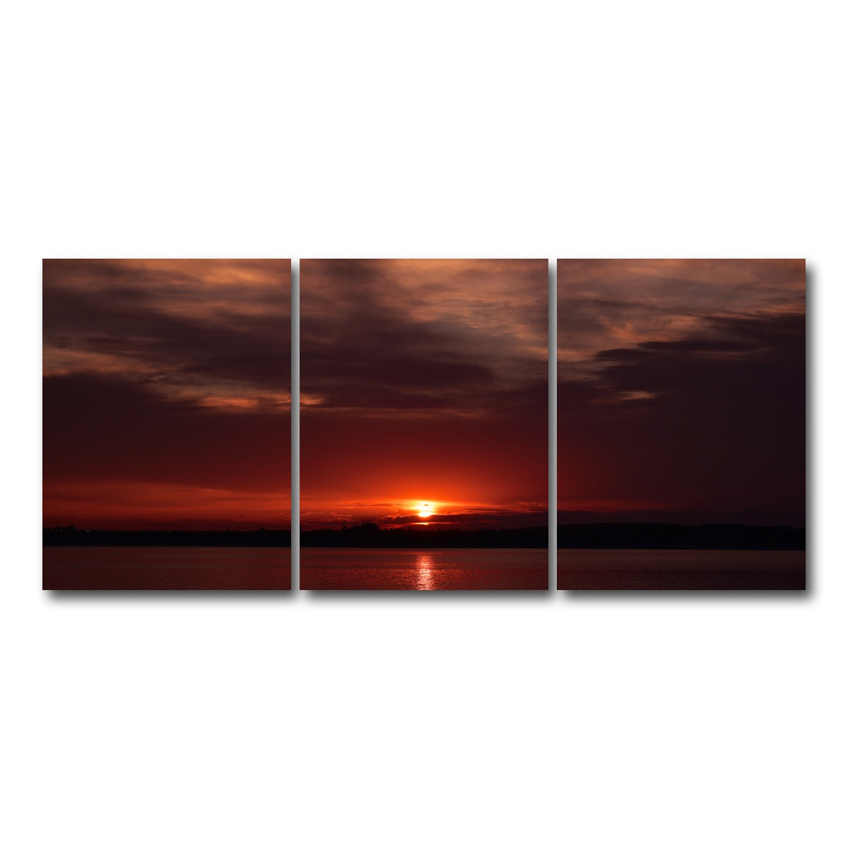 AUTO-MOCKUP WHITE | Bucharest Sunset 9 | 3 Piece | Gallery Wrap Canvas | group=18x24