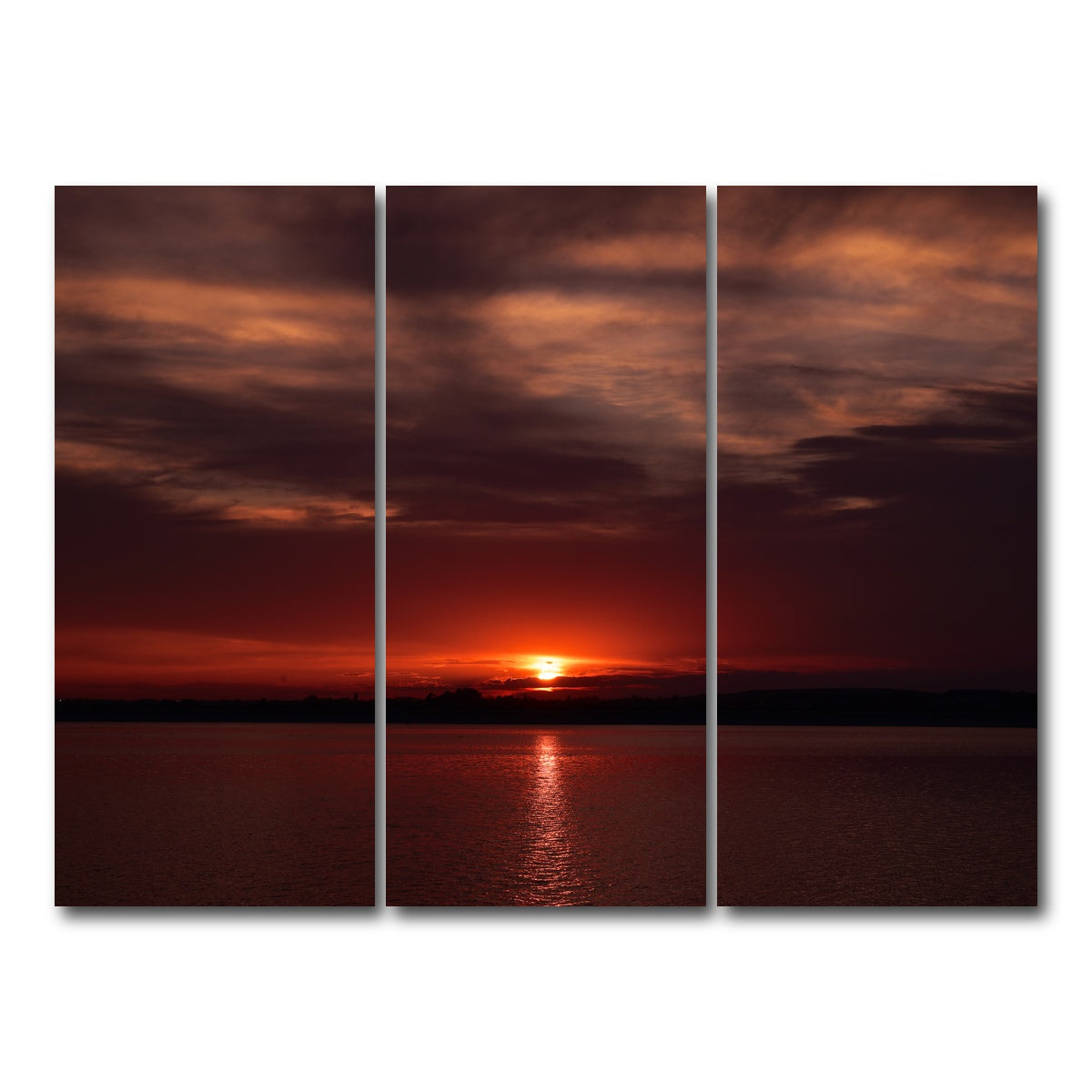AUTO-MOCKUP WHITE | Bucharest Sunset 9 | 3 Piece | Gallery Wrap Canvas | group=8x18