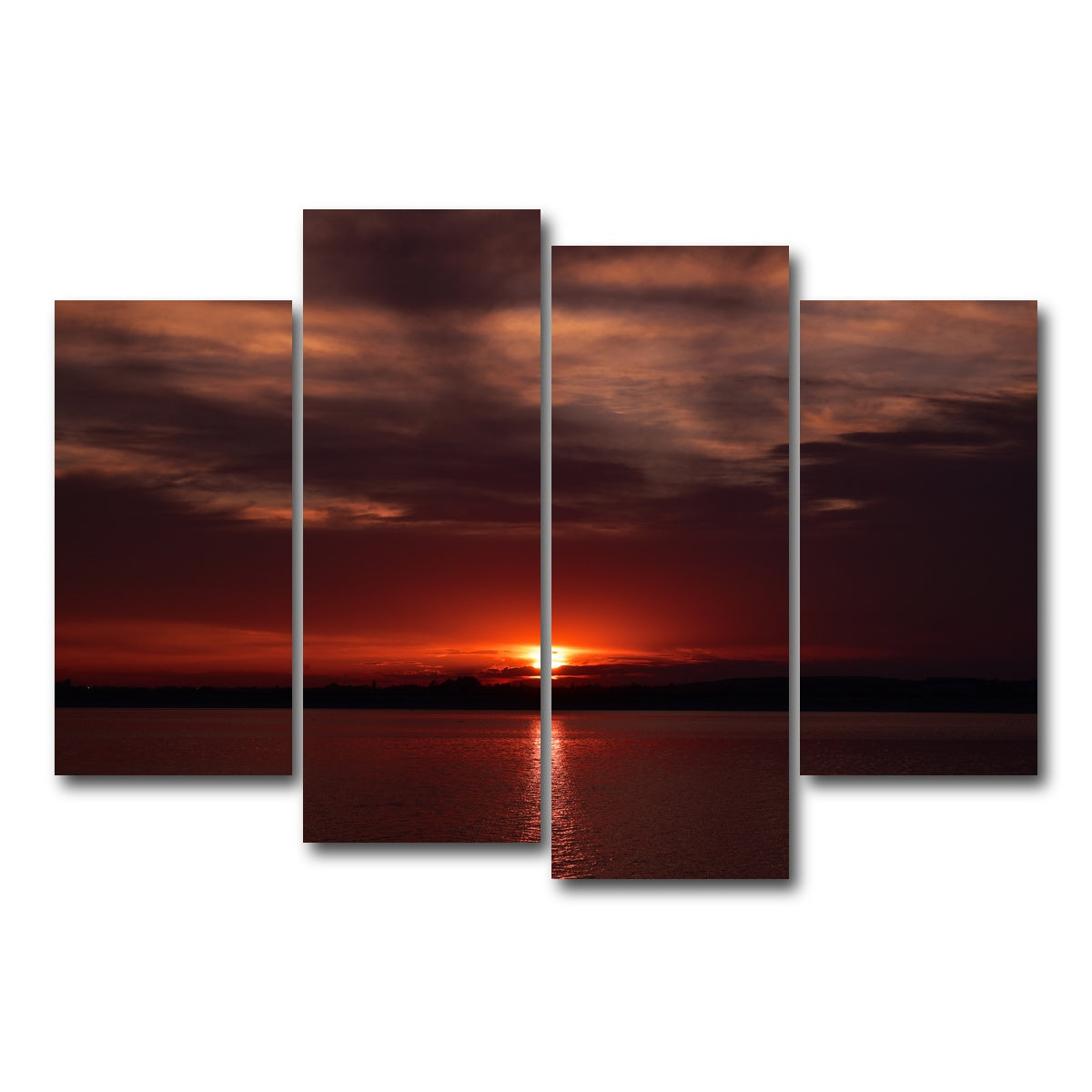 AUTO-MOCKUP WHITE | Bucharest Sunset 9 | 4 Piece | Gallery Wrap Canvas | group=4_short