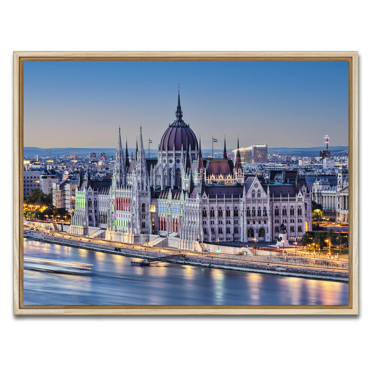 AUTO-MOCKUP WHITE | Budapest Sunset | 1 Piece | Natural Framed Canvas | group=4x3
