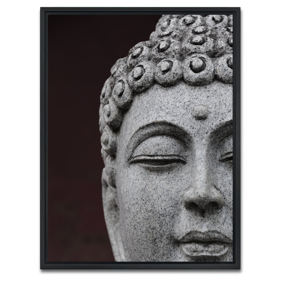 AUTO-MOCKUP WHITE | Buddha Close-Up | 1 Piece | Black Framed Canvas | group=3x4
