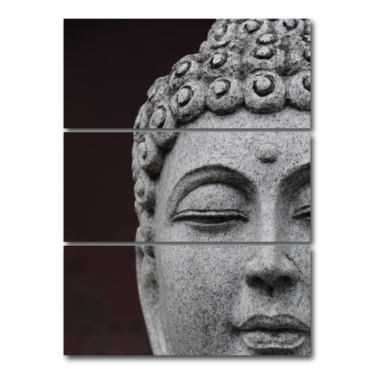 AUTO-MOCKUP WHITE | Buddha Close-Up | 3 Piece | Gallery Wrap Canvas | group=8x18_stacked