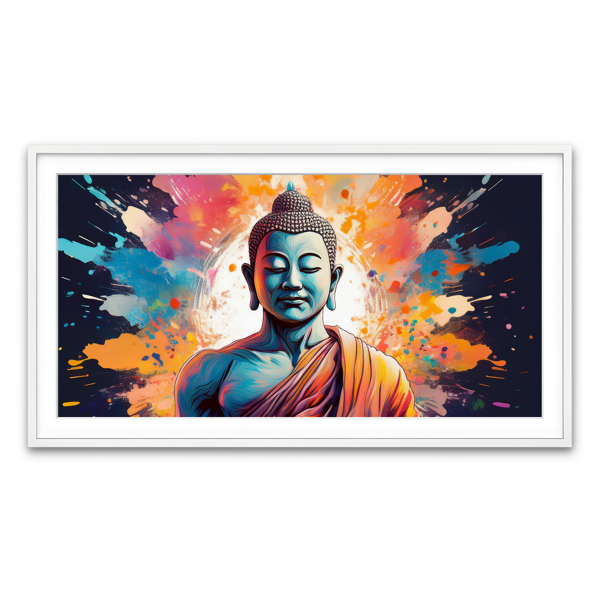 Framed Print 2x1 White