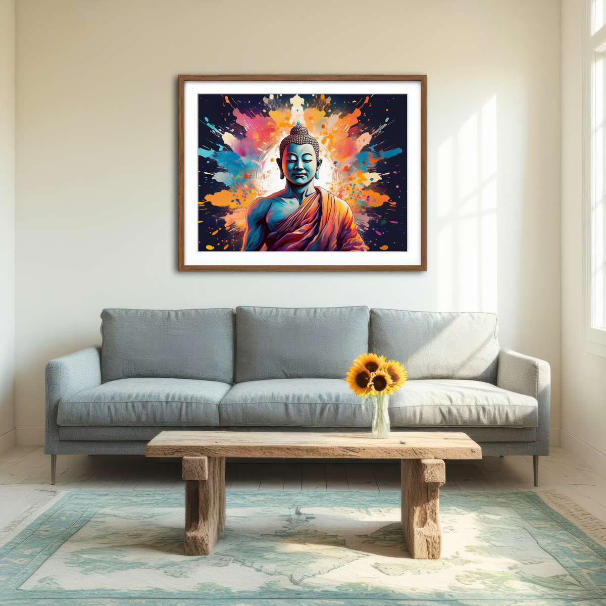 AUTO-MOCKUP ROOM | Buddha Color Splash Wall Art