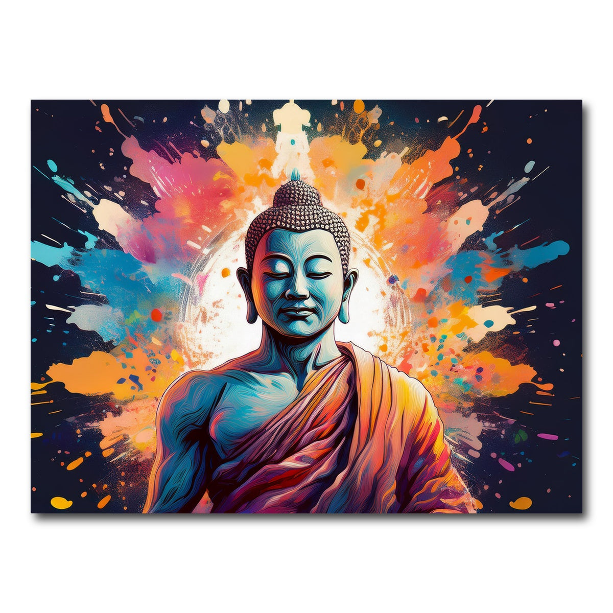 AUTO-MOCKUP WHITE | Buddha Color Splash | 1 Piece | Gallery Wrap Canvas | group=4x3